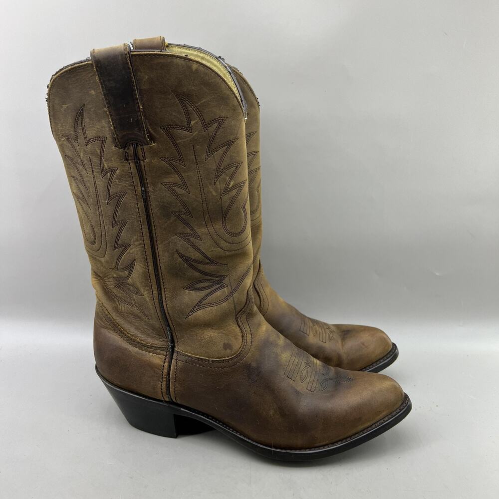 Durango Western Boots Women Size 8 W Brown Leather Zip Mid Calf Pull On Shoes